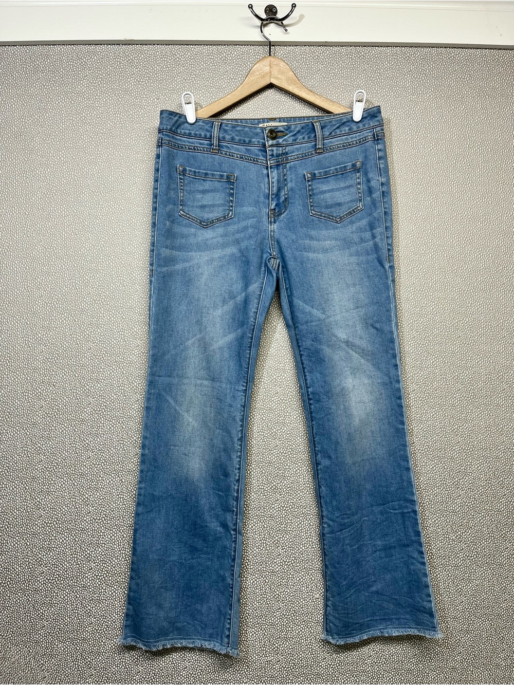 8 CAbi Medium Blue Patch Pocket Denim Jeans